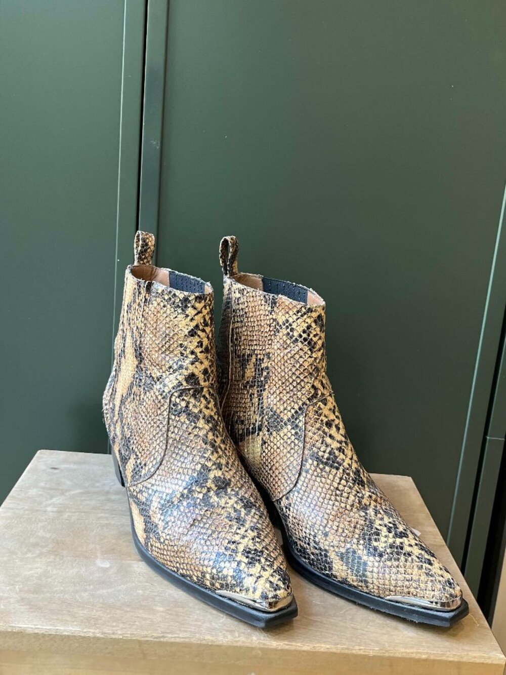 Flattered x Rebecca Laurey Snakeskin Boots